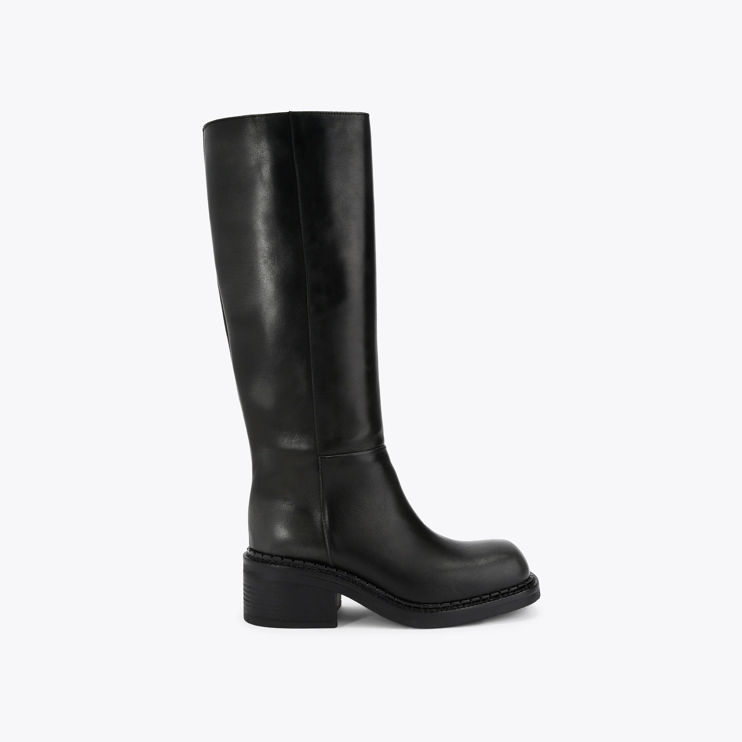Davos Black Leather
