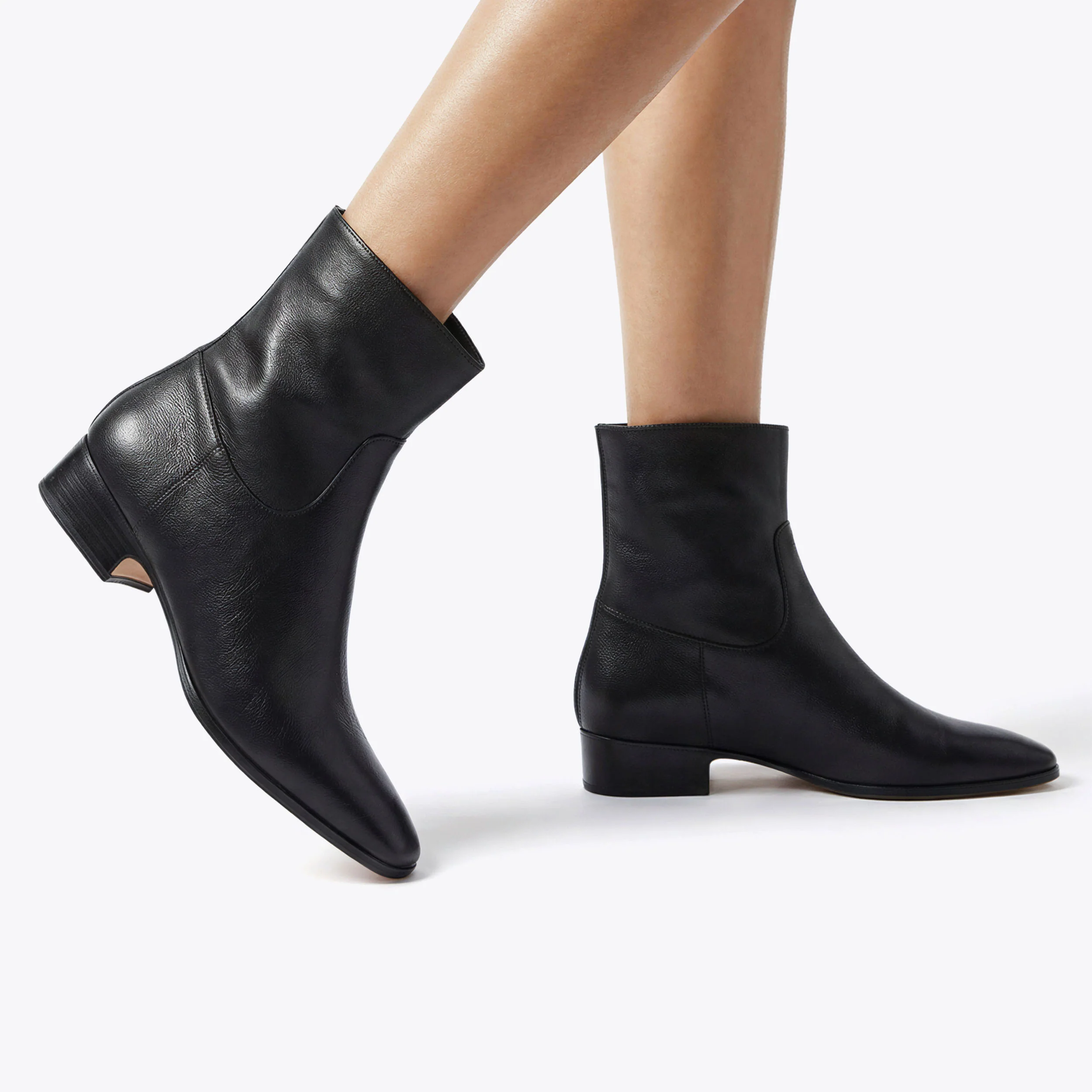Dusty Black Leather Boot - Image 5
