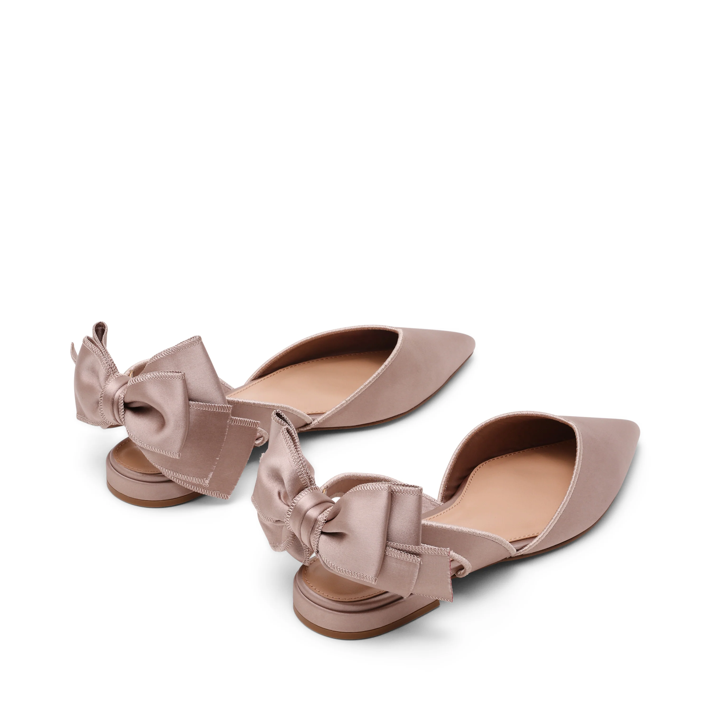 Synthia Flat Shoe TAUPE SATIN - Image 5